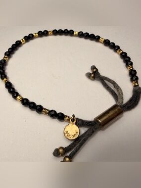 Gorjana Black and Gold Faceted Bead Bracelet with Tassel